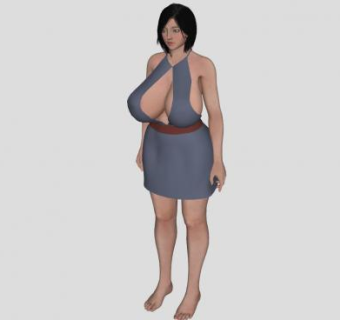 现代美女小姐姐SU模型下载_sketchup草图大师SKP模型