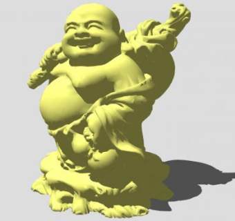 弥勒佛雕像装饰SU模型下载_sketchup草图大师SKP模型