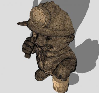 木雕矿工人物SU模型下载_sketchup草图大师SKP模型