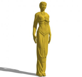 女性人物雕塑SU模型下载_sketchup草图大师SKP模型