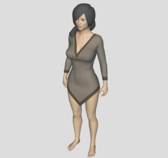 光脚丫的现代美女SU模型下载_sketchup草图大师SKP模型