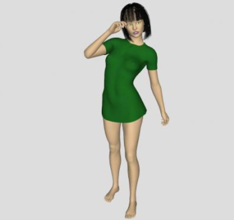 3D短发美女一枚SU模型下载_sketchup草图大师SKP模型