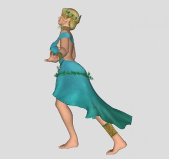 金发人鱼公主SU模型下载_sketchup草图大师SKP模型