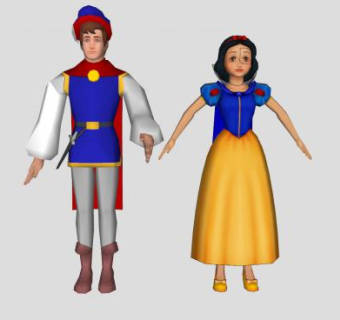 白雪公主和王子SU模型下载_sketchup草图大师SKP模型