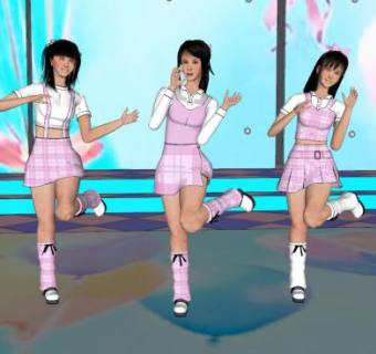 可爱女生跳舞SU模型下载_sketchup草图大师SKP模型