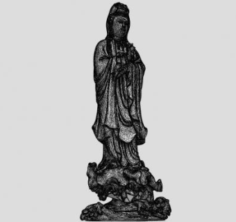 站立的观音菩萨雕像佛像SU模型下载_sketchup草图大师SKP模型