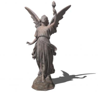 天使石雕雕像SU模型下载_sketchup草图大师SKP模型