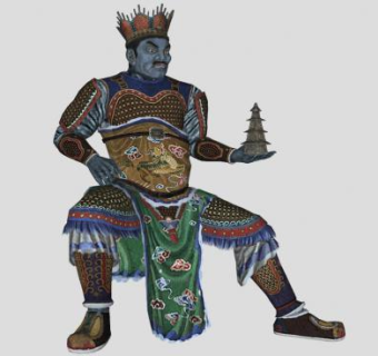 广目天王神像雕像雕塑SU模型下载_sketchup草图大师SKP模型