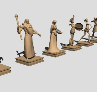 欧洲人物雕塑系列SU模型下载_sketchup草图大师SKP模型