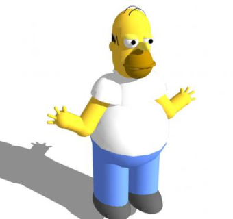 霍默辛普森卡通人物SU模型下载_sketchup草图大师SKP模型