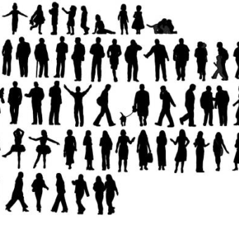 各种姿态的黑影人物SU模型下载_sketchup草图大师SKP模型