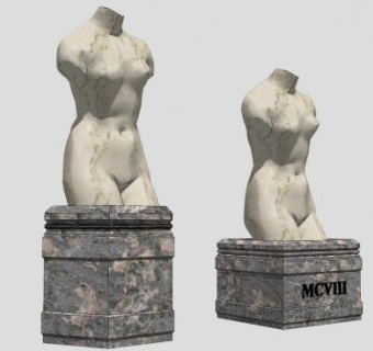 半身雕塑雕像sketchup模型下载_sketchup草图大师SKP模型