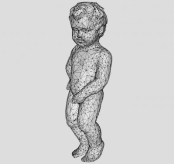 天使小孩尿尿雕塑SU模型下载_sketchup草图大师SKP模型