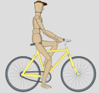 骑单车的人形木偶SU模型下载_sketchup草图大师SKP模型