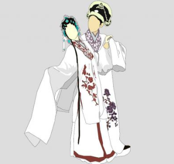 2D戏剧生角旦角SU模型下载_sketchup草图大师SKP模型
