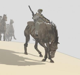 边防的骑马战士SU模型下载_sketchup草图大师SKP模型