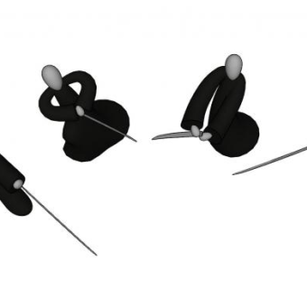 舞剑人偶SU模型下载_sketchup草图大师SKP模型