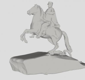 欧洲骑马人物雕像雕塑SU模型下载_sketchup草图大师SKP模型
