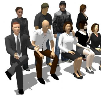 坐姿人物和OL美女SU模型下载_sketchup草图大师SKP模型