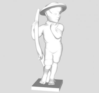 小男孩BOY雕塑SU模型下载_sketchup草图大师SKP模型