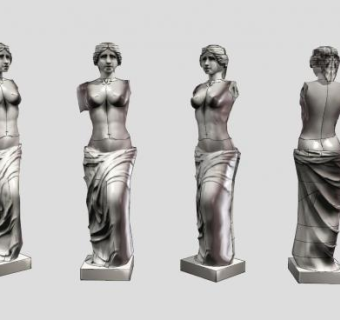 欧式雕塑断臂人像SU模型下载_sketchup草图大师SKP模型