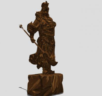 关公关羽雕塑SU模型下载_sketchup草图大师SKP模型