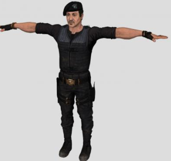 敢死队男性人物SU模型下载_sketchup草图大师SKP模型