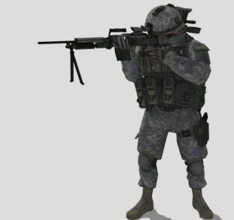 海豹突击队美国大兵SU模型下载_sketchup草图大师SKP模型