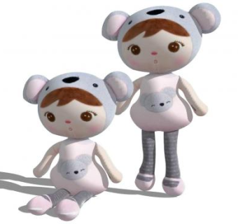 女生两对布娃娃SU模型下载_sketchup草图大师SKP模型