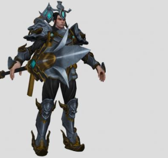 游戏人物二郎真君SU模型下载_sketchup草图大师SKP模型