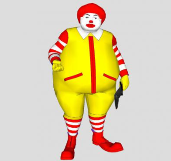 麦当劳叔叔形象SU模型下载_sketchup草图大师SKP模型