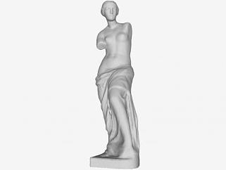 欧式断臂女人雕塑工艺品SU模型下载_sketchup草图大师SKP模型