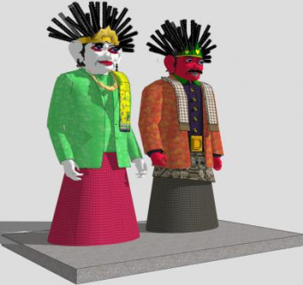 脸谱娃娃SU模型下载_sketchup草图大师SKP模型