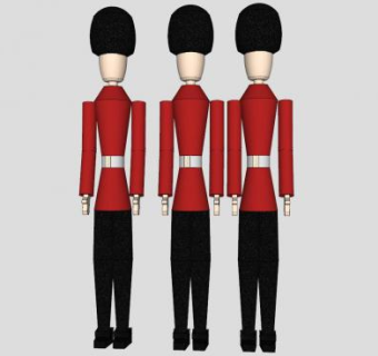 胡桃夹子卫兵玩偶摆件SU模型下载_sketchup草图大师SKP模型