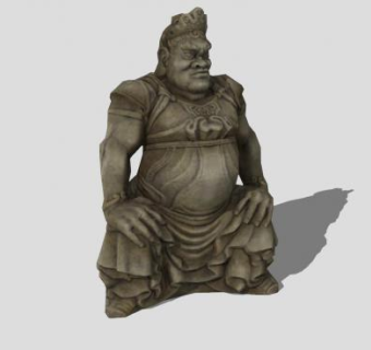 古代大力士人物雕塑SU模型下载_sketchup草图大师SKP模型