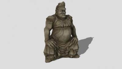 古代大力士人物雕塑SU模型下载_sketchup草图大师SKP模型