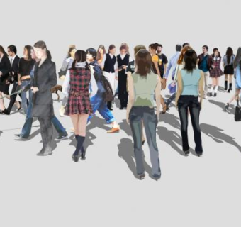 2D摄影贴图人物素材SU模型下载_sketchup草图大师SKP模型