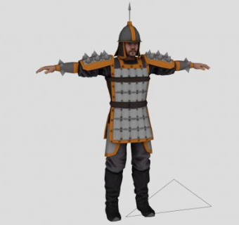 清代将军铠甲人物SU模型下载_sketchup草图大师SKP模型