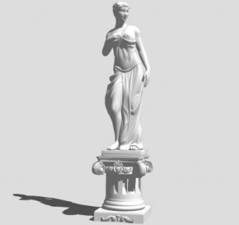 欧式女人物雕塑SU模型下载_sketchup草图大师SKP模型