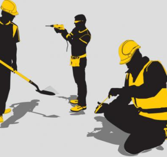 2D施工工人剪影SU模型下载_sketchup草图大师SKP模型