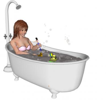 浴缸里洗澡的美女SU模型下载_sketchup草图大师SKP模型