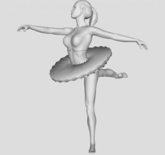 芭蕾舞女雕塑SU模型下载_sketchup草图大师SKP模型