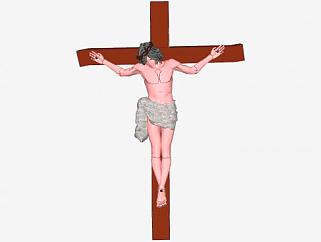 耶稣钉十字架SU模型下载_sketchup草图大师SKP模型