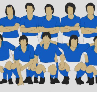 2D足球球队队员人物合照SU模型下载_sketchup草图大师SKP模型