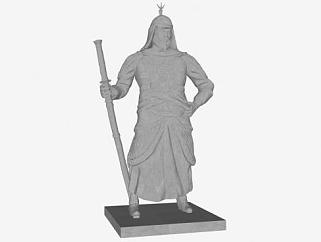 将军雕塑雕像SKP模型下载_sketchup草图大师SKP模型