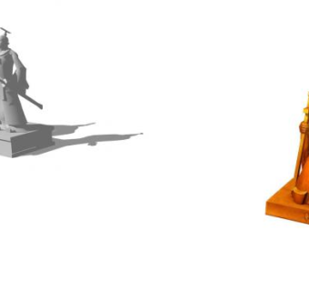 古代人物雕塑轩辕黄帝SU模型下载_sketchup草图大师SKP模型