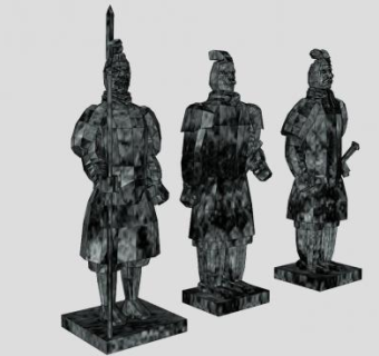 兵马俑人物SU模型下载_sketchup草图大师SKP模型