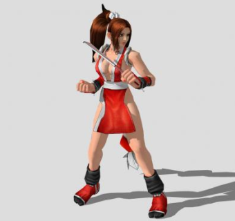 拳皇格斗人物不知火舞SU模型下载_sketchup草图大师SKP模型