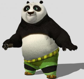 卡通动漫人物功夫熊猫SU模型下载_sketchup草图大师SKP模型