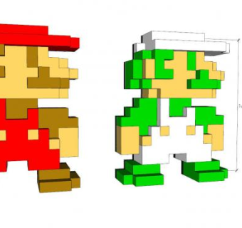游戏人物超级马里奥SU模型下载_sketchup草图大师SKP模型